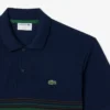 Herren-Poloshirt mit Streifen in klassischer Passform, hergestellt in Frankreich Herren-Poloshirt mit Streifen in klassischer Passform, hergestellt in Frankreich