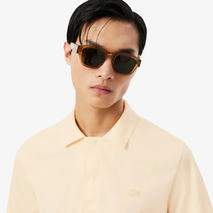 Herren-Poloshirt „Paris Classic Fit“ mit offenem Kragen und Stickerei Herren-Poloshirt „Paris Classic Fit“ mit offenem Kragen und Stickerei