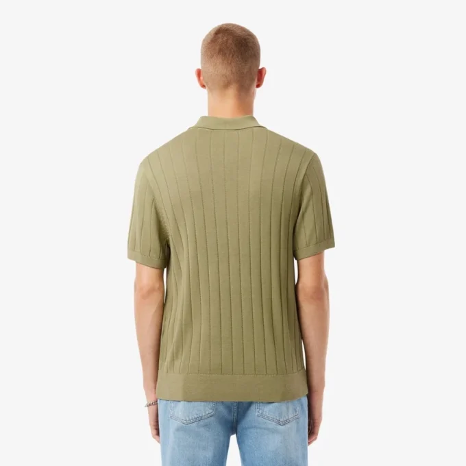 Herren-Poloshirts mit geripptem Strickkragen Herren-Poloshirts mit geripptem Strickkragen