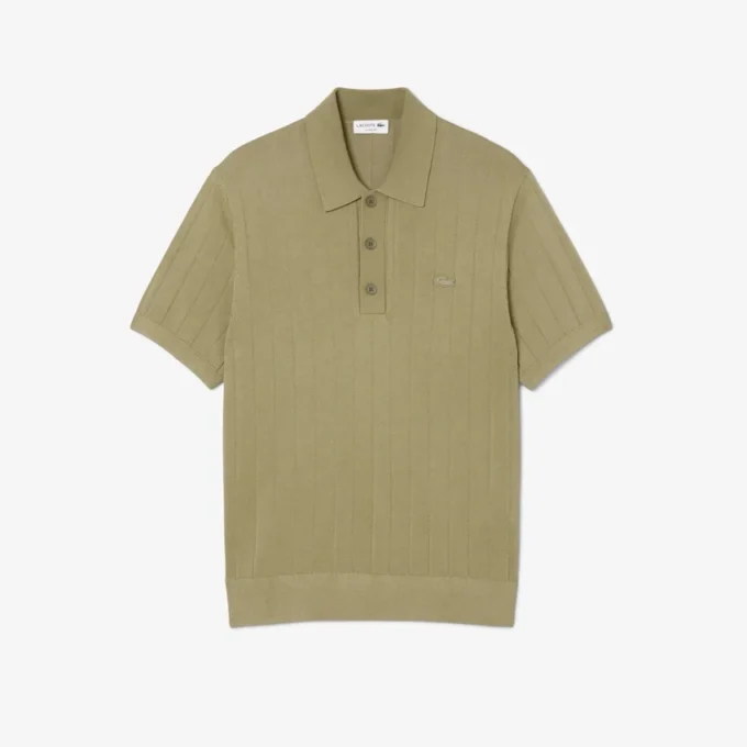 Herren-Poloshirts mit geripptem Strickkragen Herren-Poloshirts mit geripptem Strickkragen