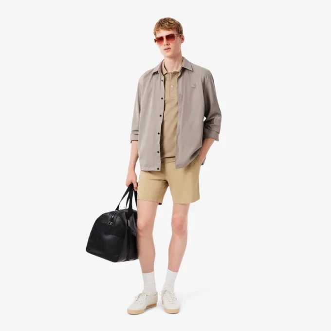 Herren-Poloshirts mit offenem Kragen und Stickerei im Paris Classic Fit
