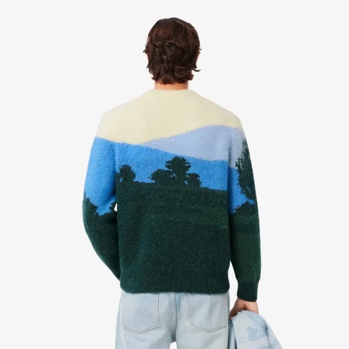Herren-Pullover aus Alpaka-Wolle mit Landschaftsmotiv Herren-Pullover aus Alpaka-Wolle mit Landschaftsmotiv