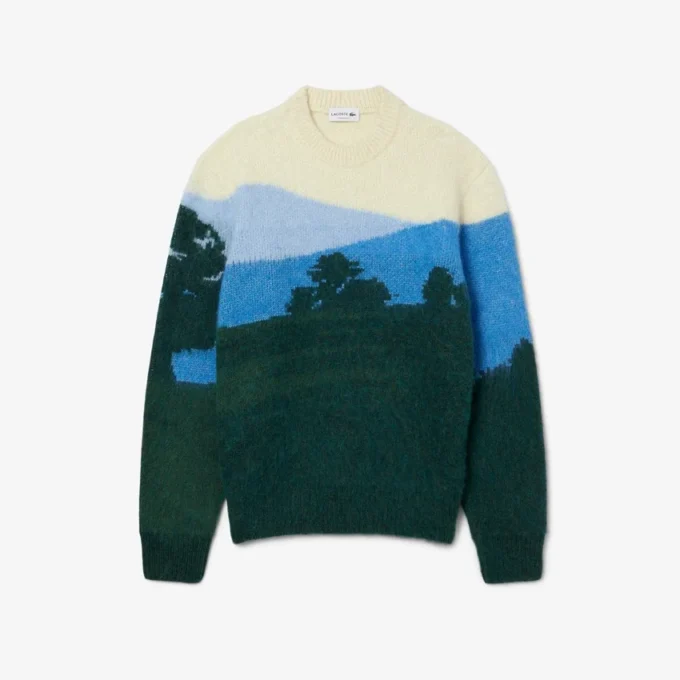 Herren-Pullover aus Alpaka-Wolle mit Landschaftsmotiv Herren-Pullover aus Alpaka-Wolle mit Landschaftsmotiv