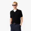 Herren-Pullover aus Baumwoll-Blend mit offenem Polokragen Herren-Pullover aus Baumwoll-Blend mit offenem Polokragen