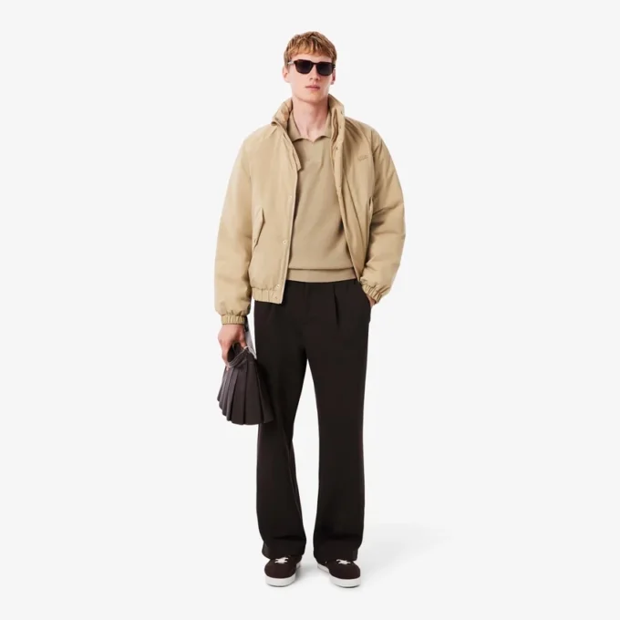 Herren-Pullover aus Baumwoll-Blend mit offenem Polokragen Herren-Pullover aus Baumwoll-Blend mit offenem Polokragen