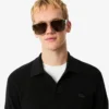 Herren-Pullover aus Baumwoll-Blend mit offenem Polokragen Herren-Pullover aus Baumwoll-Blend mit offenem Polokragen