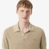 Herren-Pullover aus Baumwoll-Blend mit offenem Polokragen Herren-Pullover aus Baumwoll-Blend mit offenem Polokragen