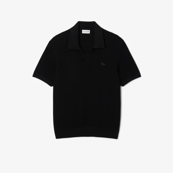 Herren-Pullover aus Baumwoll-Blend mit offenem Polokragen Herren-Pullover aus Baumwoll-Blend mit offenem Polokragen