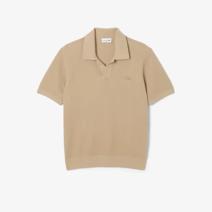 Herren-Pullover aus Baumwoll-Blend mit offenem Polokragen Herren-Pullover aus Baumwoll-Blend mit offenem Polokragen