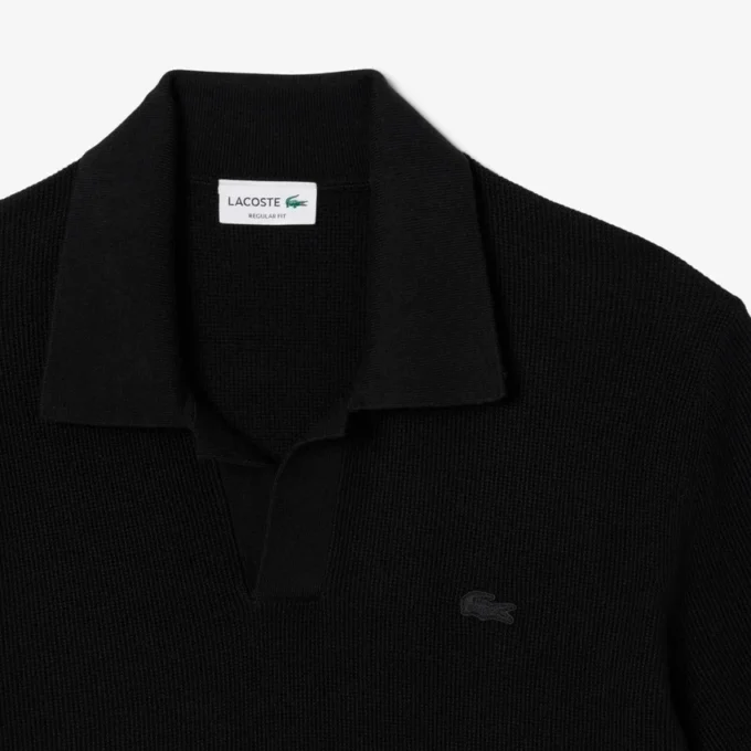 Herren-Pullover aus Baumwoll-Blend mit offenem Polokragen Herren-Pullover aus Baumwoll-Blend mit offenem Polokragen