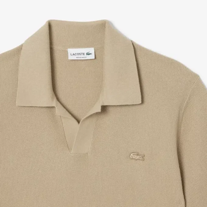 Herren-Pullover aus Baumwoll-Blend mit offenem Polokragen Herren-Pullover aus Baumwoll-Blend mit offenem Polokragen
