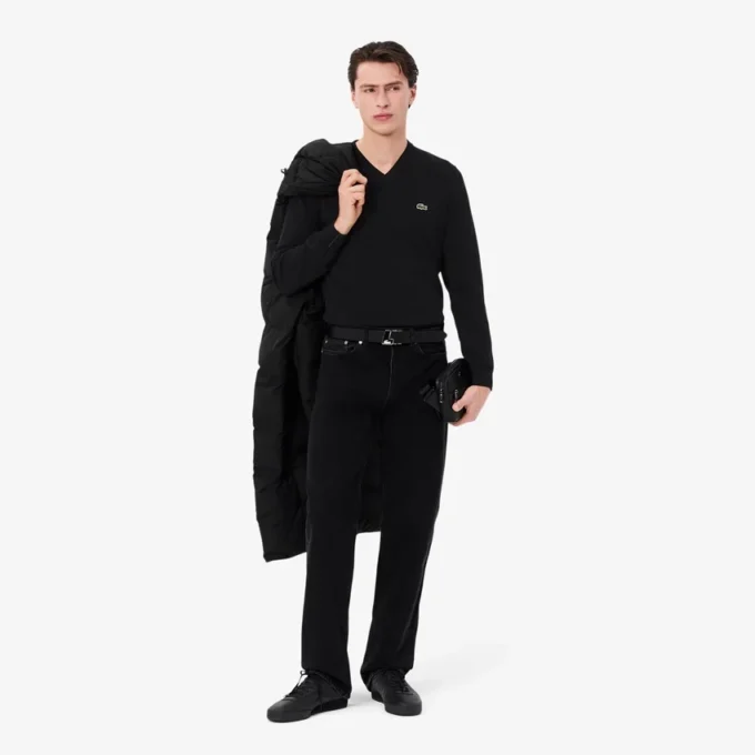 Herren-Pullover aus Baumwolle mit V-Ausschnitt Herren-Pullover aus Baumwolle mit V-Ausschnitt