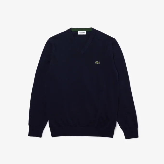 Herren-Pullover aus Baumwolle mit V-Ausschnitt Herren-Pullover aus Baumwolle mit V-Ausschnitt