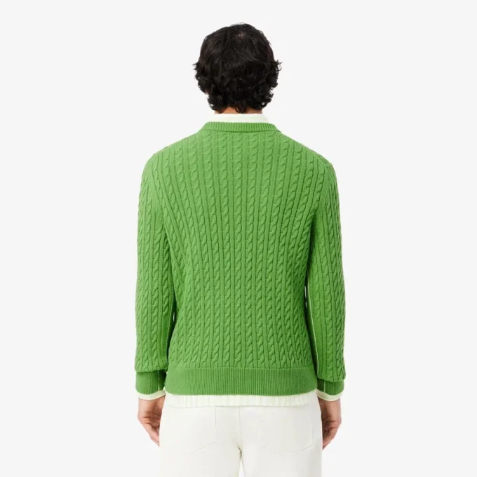 Herren-Pullover aus Baumwolle mit Zopfmuster Herren-Pullover aus Baumwolle mit Zopfmuster