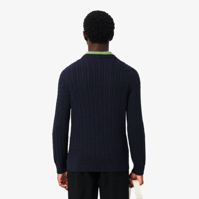 Herren-Pullover aus Baumwolle mit Zopfmuster Herren-Pullover aus Baumwolle mit Zopfmuster