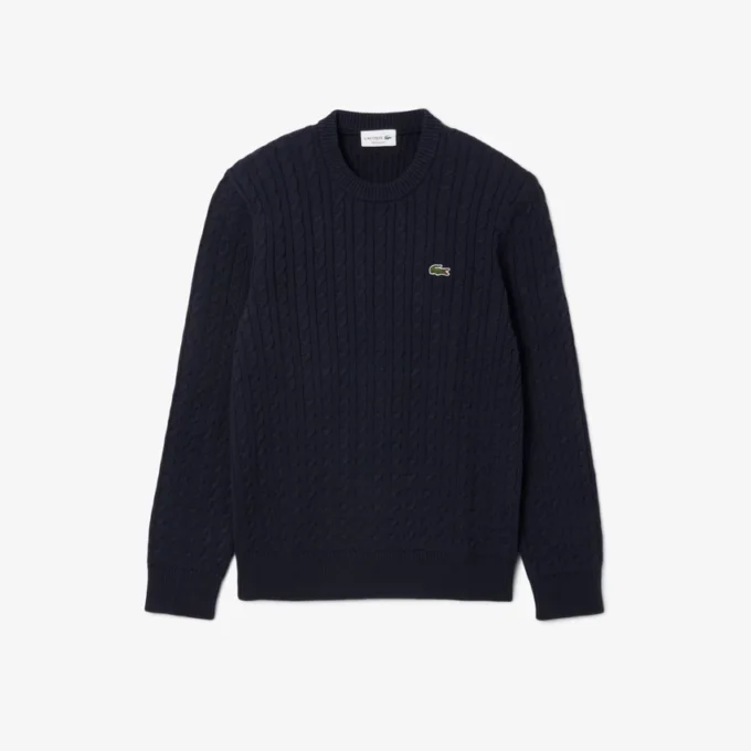 Herren-Pullover aus Baumwolle mit Zopfmuster Herren-Pullover aus Baumwolle mit Zopfmuster