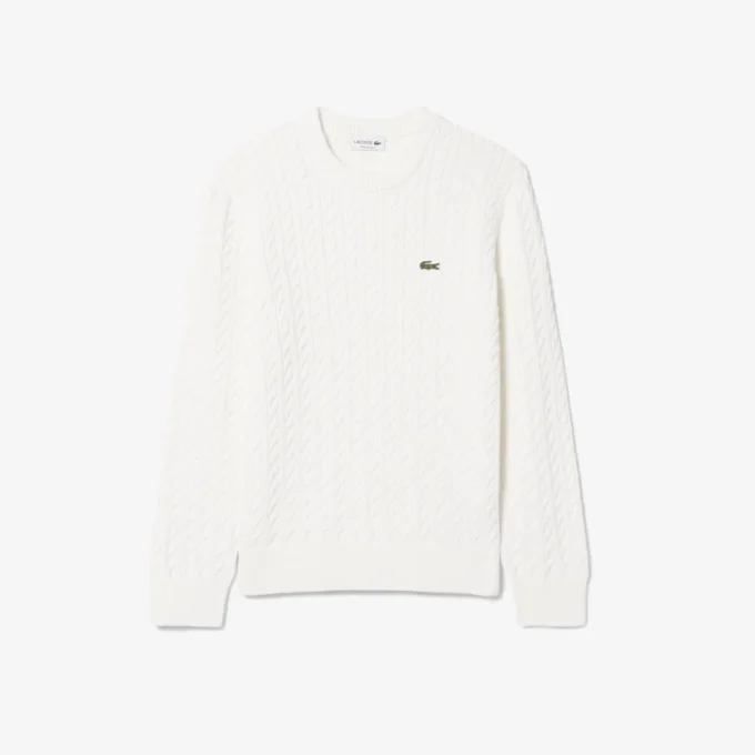 Herren-Pullover aus Baumwolle mit Zopfmuster Herren-Pullover aus Baumwolle mit Zopfmuster