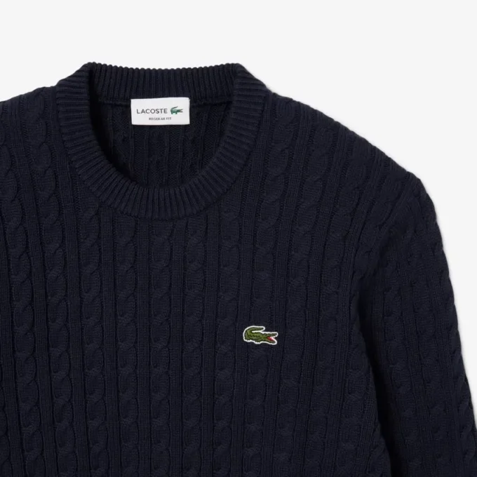 Herren-Pullover aus Baumwolle mit Zopfmuster Herren-Pullover aus Baumwolle mit Zopfmuster