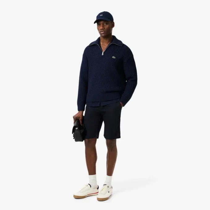 Herren-Pullover aus schwerer Wolle mit halbem Reißverschluss Herren-Pullover aus schwerer Wolle mit halbem Reißverschluss