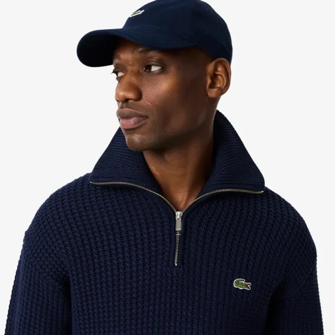 Herren-Pullover aus schwerer Wolle mit halbem Reißverschluss Herren-Pullover aus schwerer Wolle mit halbem Reißverschluss