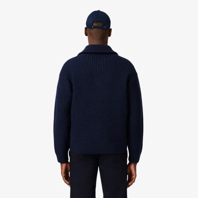 Herren-Pullover aus schwerer Wolle mit halbem Reißverschluss Herren-Pullover aus schwerer Wolle mit halbem Reißverschluss