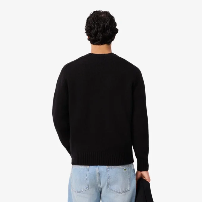 Herren-Pullover aus Wolle mit Intarsien-Logo Herren-Pullover aus Wolle mit Intarsien-Logo