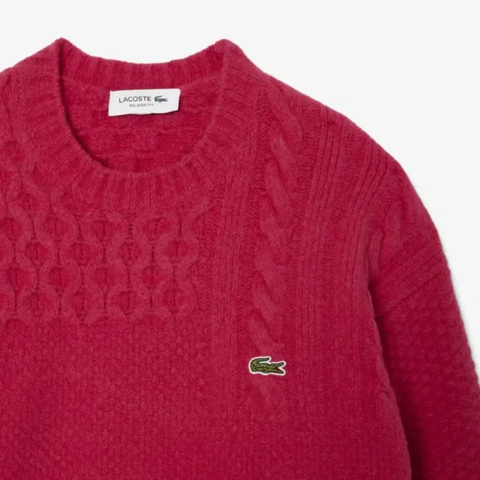 Herren-Pullover aus Wolle mit Patchwork-Effekt in lockerer Passform Herren-Pullover aus Wolle mit Patchwork-Effekt in lockerer Passform