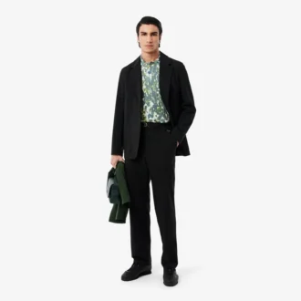 Herren-Pullover mit Kurzarm, Grafikprint und Polokragen