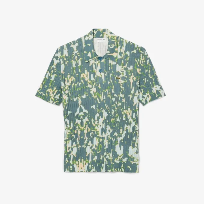 Herren-Pullover mit Kurzarm, Grafikprint und Polokragen Herren-Pullover mit Kurzarm, Grafikprint und Polokragen