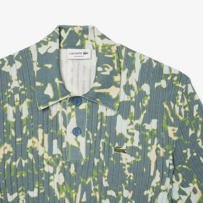Herren-Pullover mit Kurzarm, Grafikprint und Polokragen Herren-Pullover mit Kurzarm, Grafikprint und Polokragen