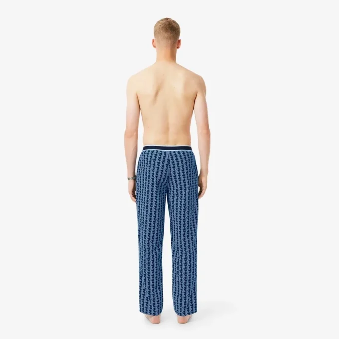Herren-Pyjama-Hose aus Popeline mit Monogramm Herren-Pyjama-Hose aus Popeline mit Monogramm
