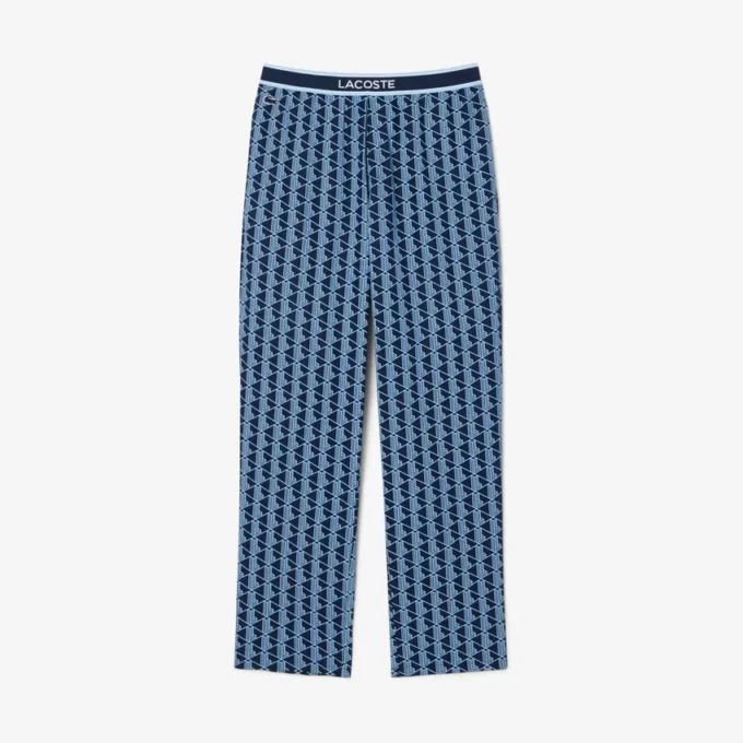 Herren-Pyjama-Hose aus Popeline mit Monogramm Herren-Pyjama-Hose aus Popeline mit Monogramm