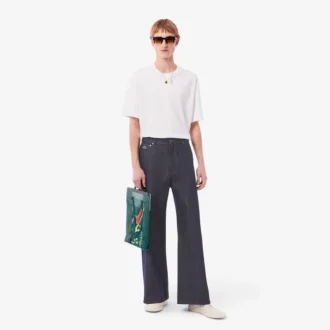 Herren-Runway-Jeans mit weitem Bein und Webkante