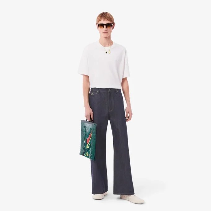 Herren-Runway-Jeans mit weitem Bein und Webkante Herren-Runway-Jeans mit weitem Bein und Webkante