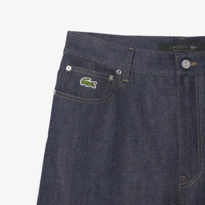 Herren-Runway-Jeans mit weitem Bein und Webkante Herren-Runway-Jeans mit weitem Bein und Webkante