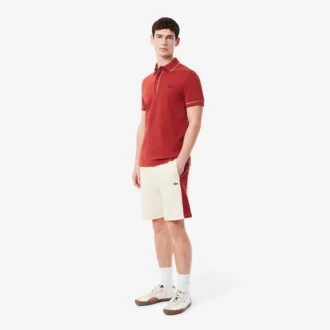 Herren-Shorts aus Baumwollfleece mit Farbblock-Design