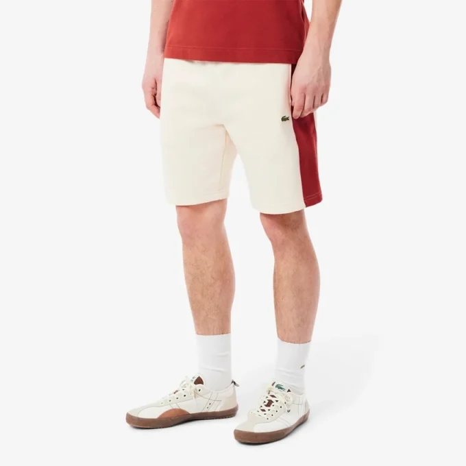 Herren-Shorts aus Baumwollfleece mit Farbblock-Design Herren-Shorts aus Baumwollfleece mit Farbblock-Design
