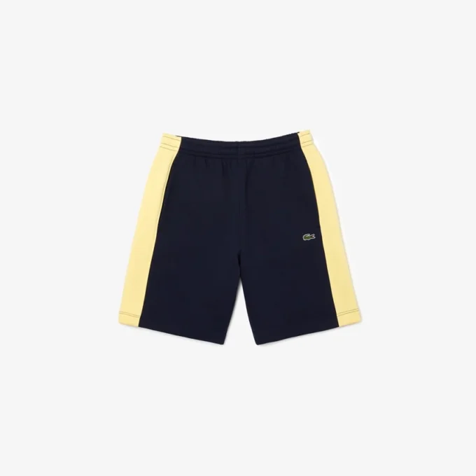 Herren-Shorts aus gebürstetem Fleece mit Farbblock-Design Herren-Shorts aus gebürstetem Fleece mit Farbblock-Design