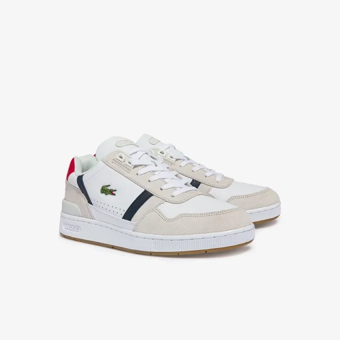 Herren-Sneaker aus Leder mit T-Clip Herren-Sneaker aus Leder mit T-Clip