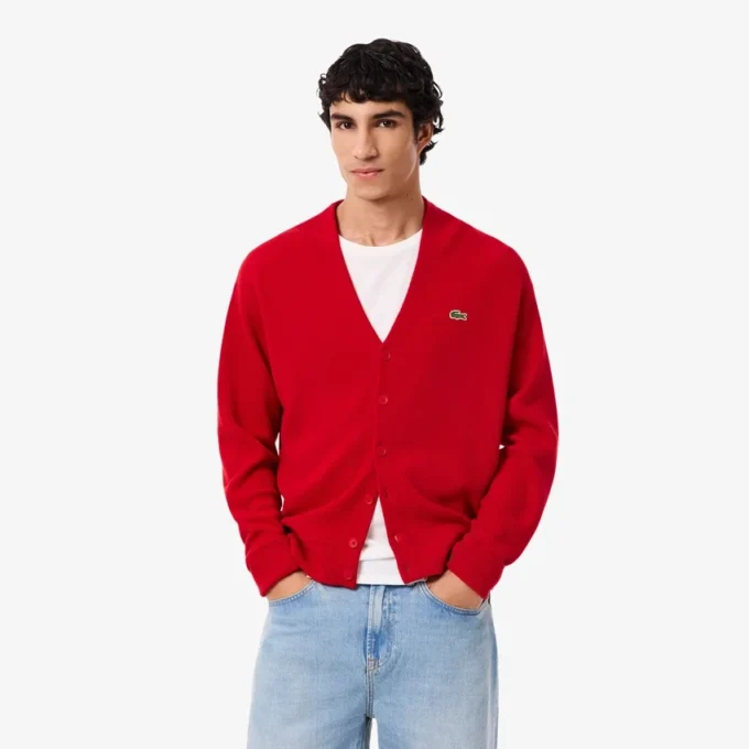 Herren-Strickjacke aus Wolle in Relaxed Fit Herren-Strickjacke aus Wolle in Relaxed Fit