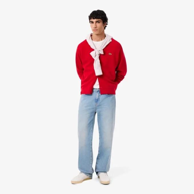 Herren-Strickjacke aus Wolle in Relaxed Fit Herren-Strickjacke aus Wolle in Relaxed Fit