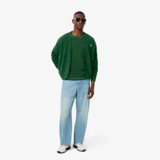 Herren-Strickjacke aus Wolle in Relaxed Fit