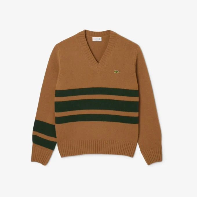 Herren-Strickpullover aus Wolle mit V-Ausschnitt Herren-Strickpullover aus Wolle mit V-Ausschnitt