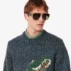 Herren-Strickpullover mit Intarsien-Krokodil Herren-Strickpullover mit Intarsien-Krokodil