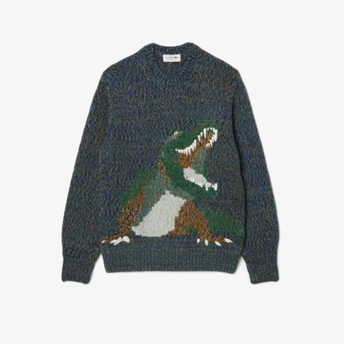Herren-Strickpullover mit Intarsien-Krokodil Herren-Strickpullover mit Intarsien-Krokodil