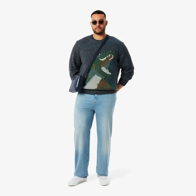 Herren-Strickpullover mit Intarsien-Krokodil Herren-Strickpullover mit Intarsien-Krokodil