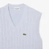 Herren-Strickweste aus Baumwolle mit Zopfmuster Herren-Strickweste aus Baumwolle mit Zopfmuster