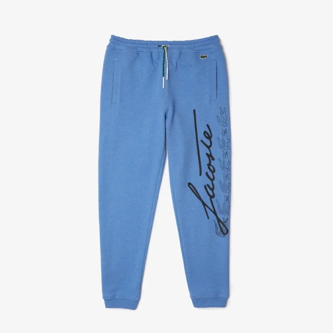 Herren-Sweathose aus Baumwollfleece mit Signature- und Krokodil-Print Herren-Sweathose aus Baumwollfleece mit Signature- und Krokodil-Print