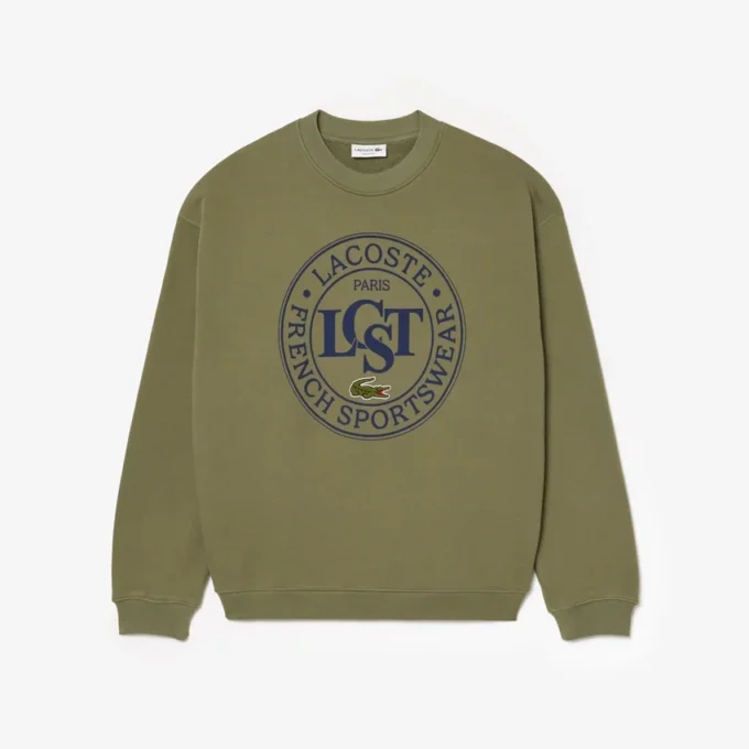 Herren-Sweatshirt aus bedrucktem Fleece in lockerer Passform Herren-Sweatshirt aus bedrucktem Fleece in lockerer Passform