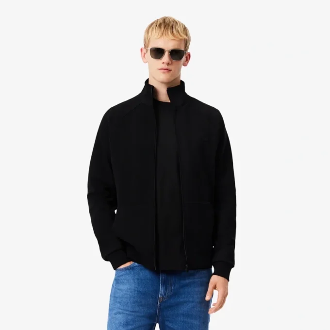 Herren-Sweatshirt aus doppelseitigem Jersey mit Reißverschluss Herren-Sweatshirt aus doppelseitigem Jersey mit Reißverschluss